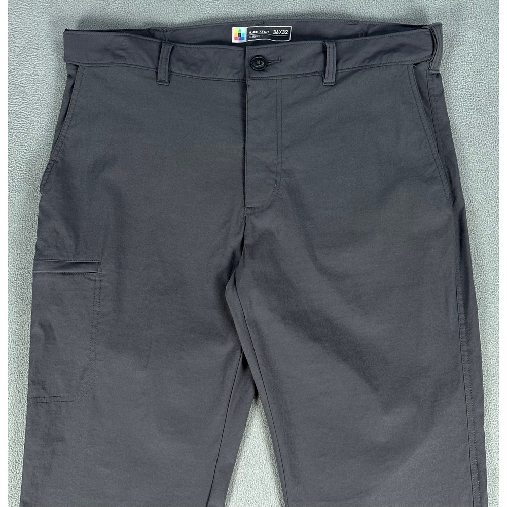 UB Tech Pants 36x32 Grey Rainier Travel Tech Expandable Waist Performance Hiking